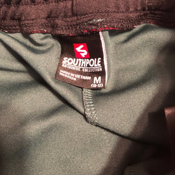 Boys M 10-12 Southpole Green Red and Black Track Pants - Picture 9 of 10